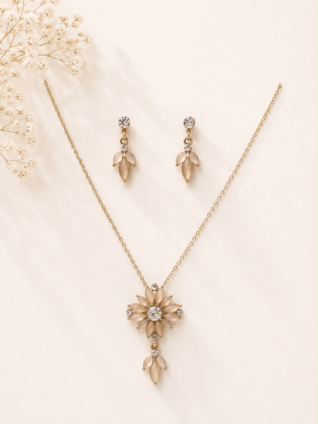 Starburst Petal Jewellery & Pendant Set - Gold