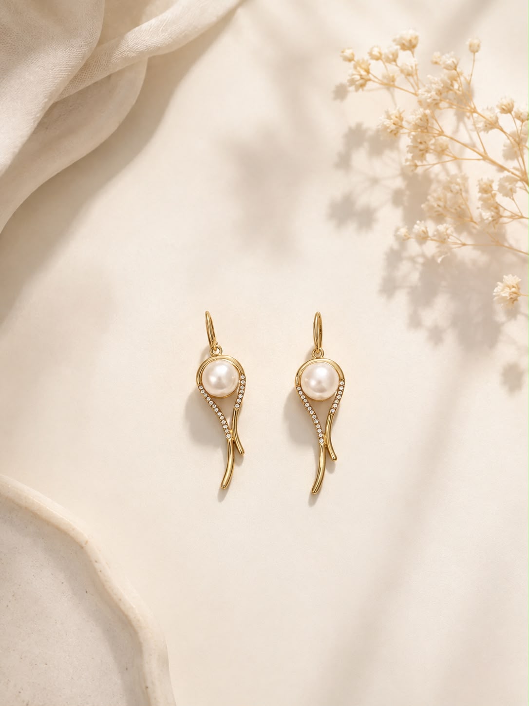 Double Link Chain Earrings - Gold