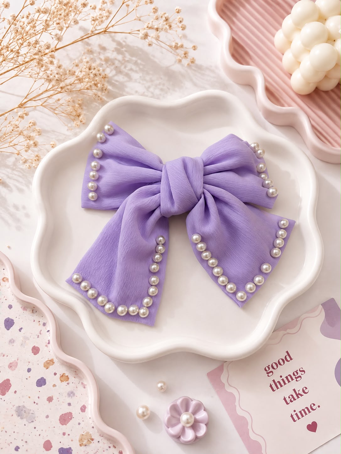 Bow Clip - Wine/Maroon
