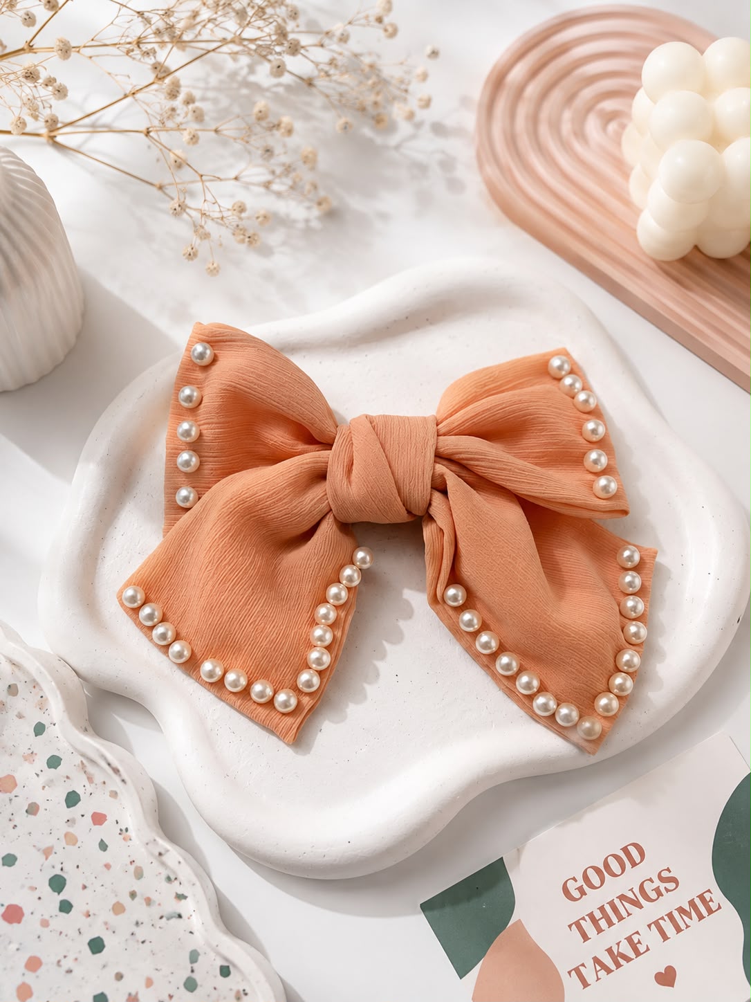 Bow Clip - Peach