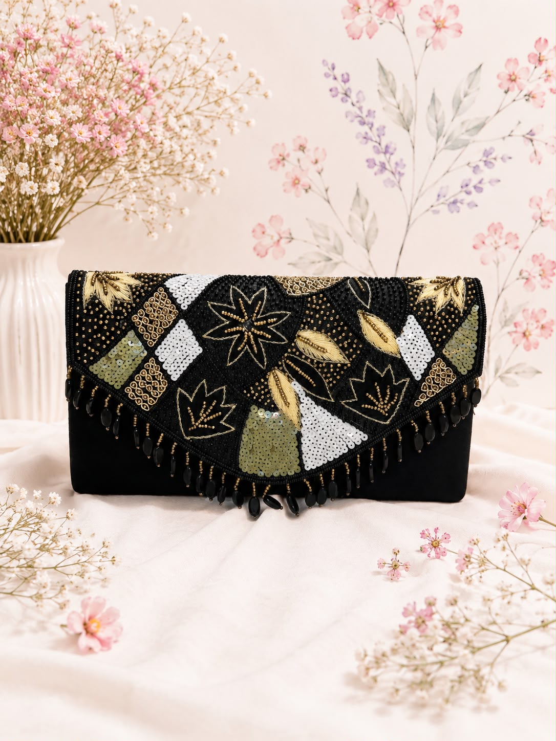 Embroidered Party Clutch - detail view