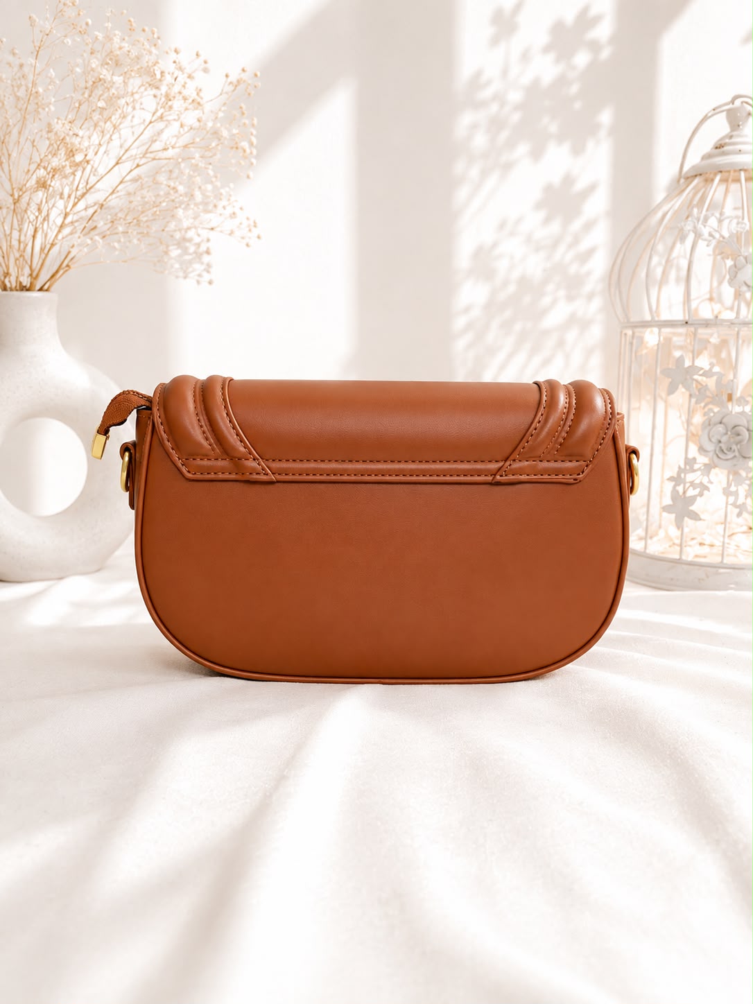 Leather Sling Bag - Black side view