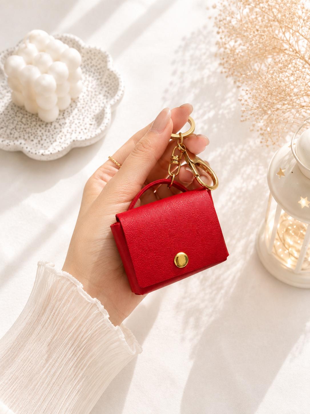 Buckle Strap Mini Bag Charm - Red lifestyle