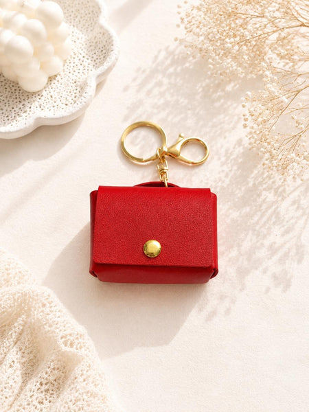 Buckle Strap Mini Bag Charm - Red
