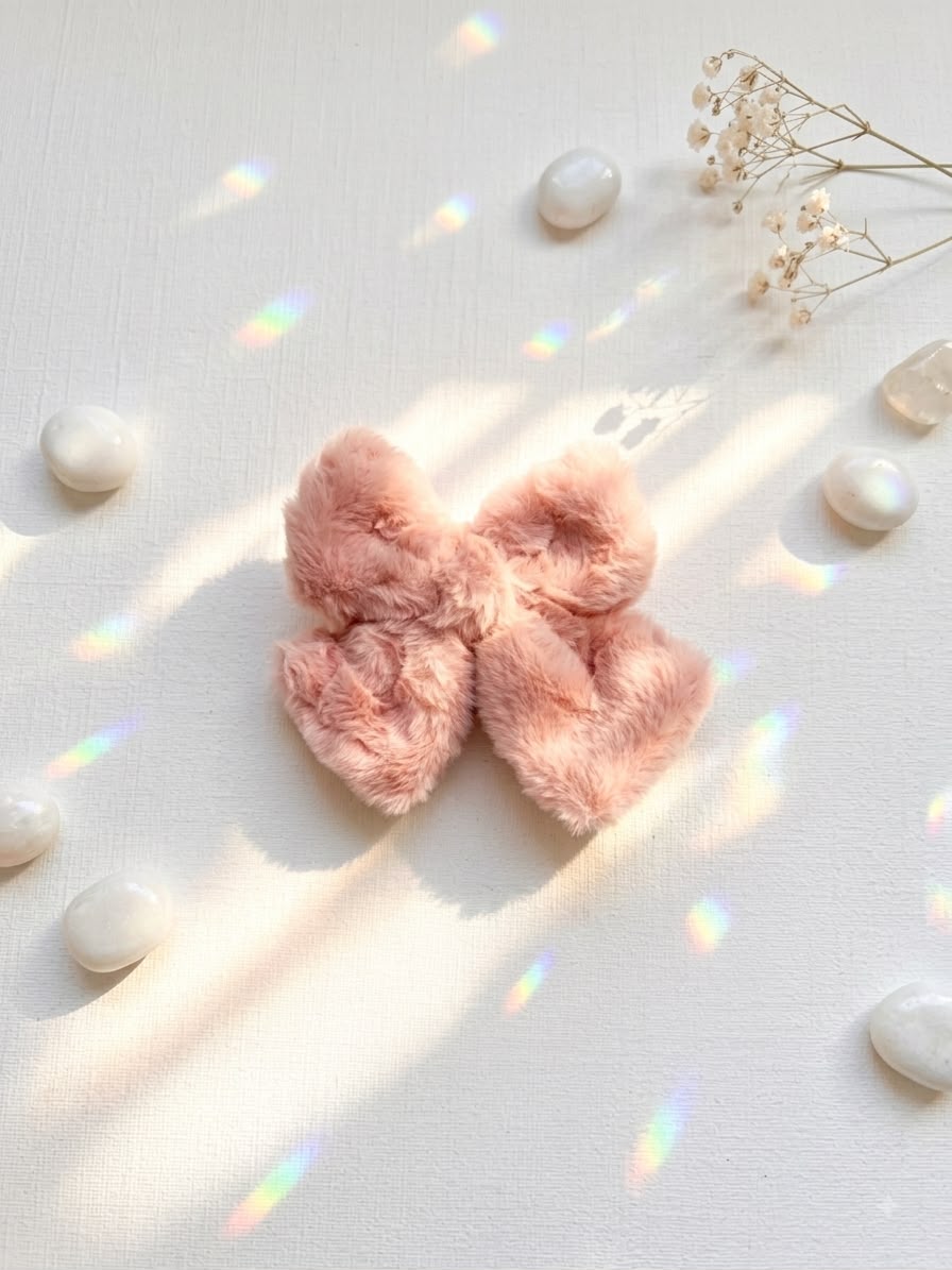 Decus Fluffy Bow Hair Clip - Black