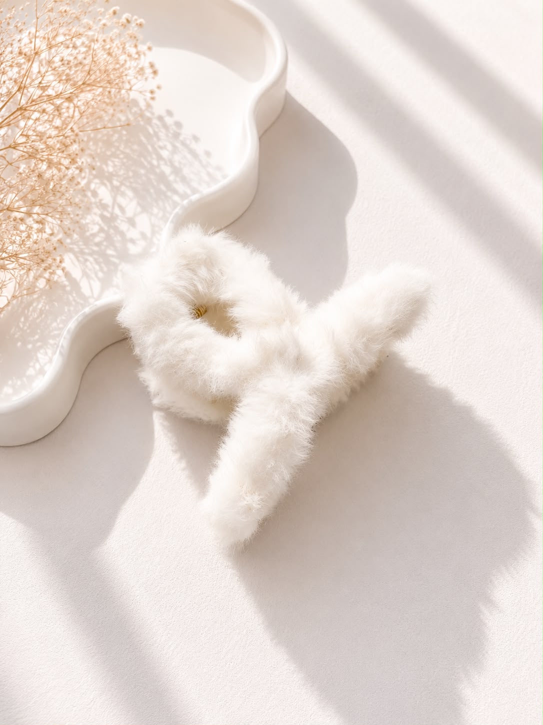 Decus Fluffy Bow Scrunchie - Blush Pink