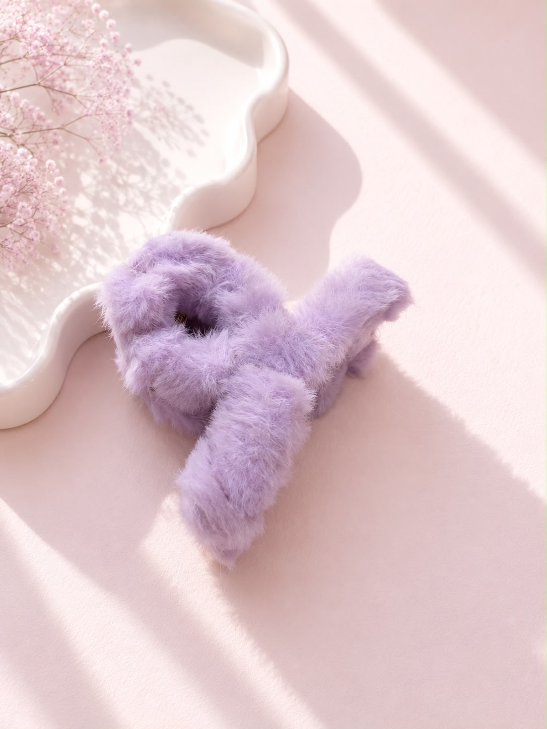 Decus Fluffy Bow Scrunchie - Fuchsia