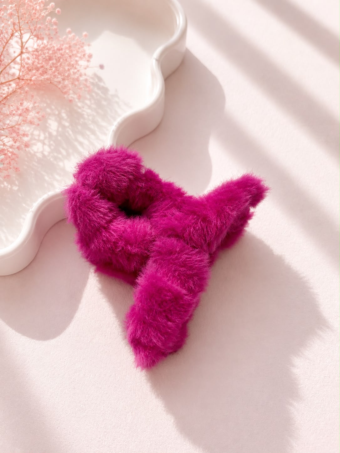 Decus Fluffy Bow Scrunchie - Sky Blue