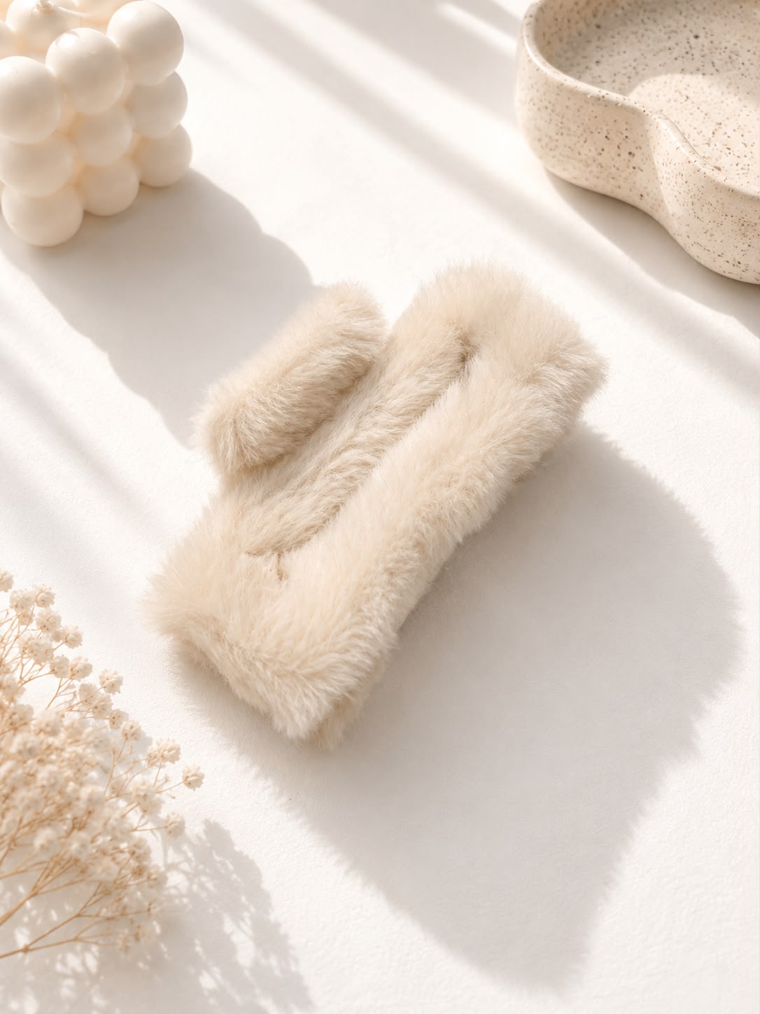 Decus Fluffy Headband - Cream