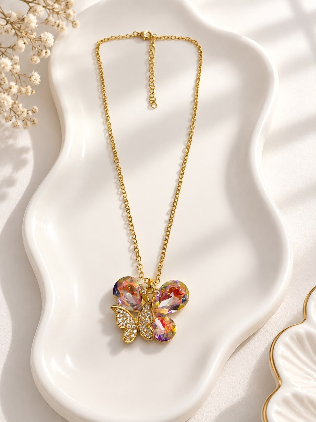 Prism Butterfly Crystal Necklace