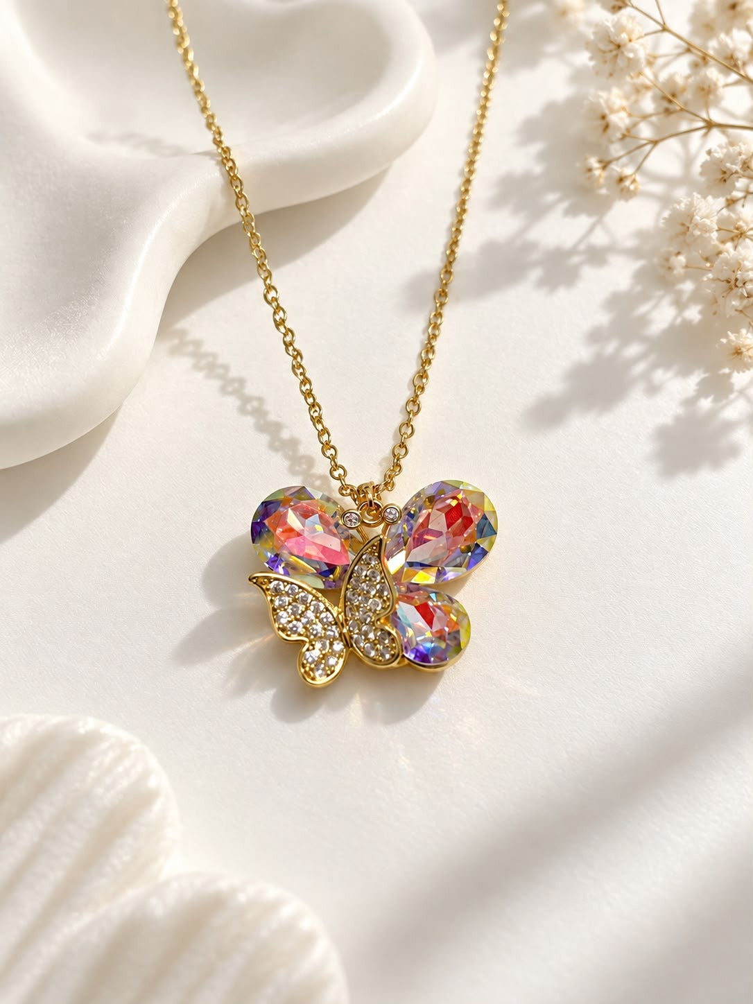 Prism Butterfly Crystal Necklace