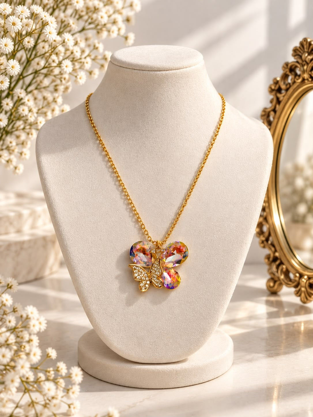 Prism Butterfly Crystal Necklace