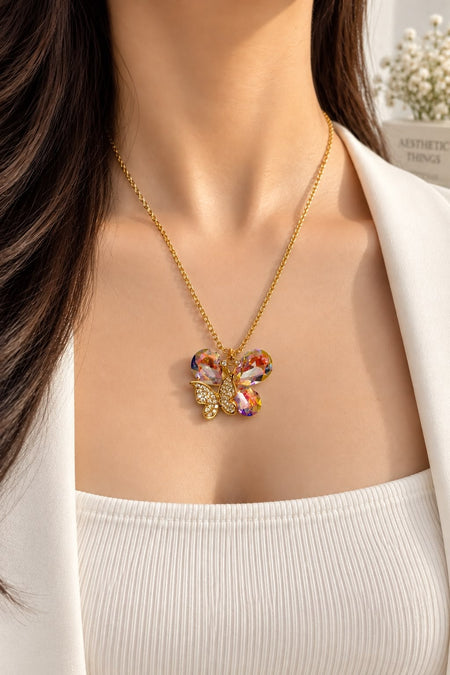 Prism Butterfly Crystal Necklace