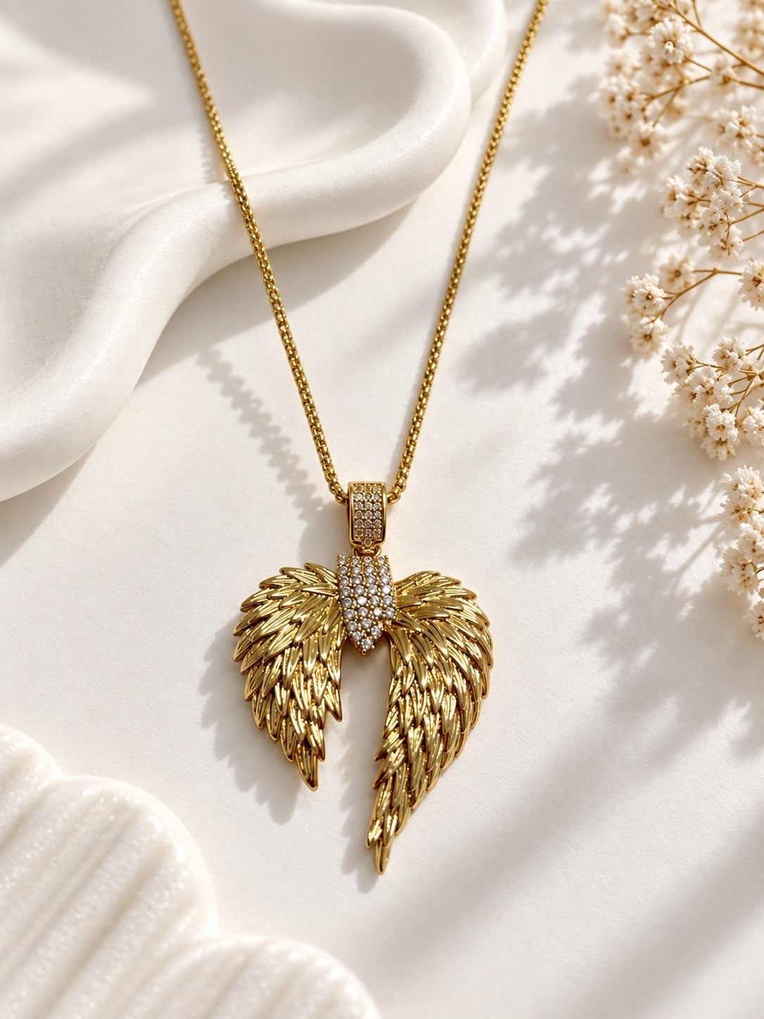 Angel Wings Pavé Necklace