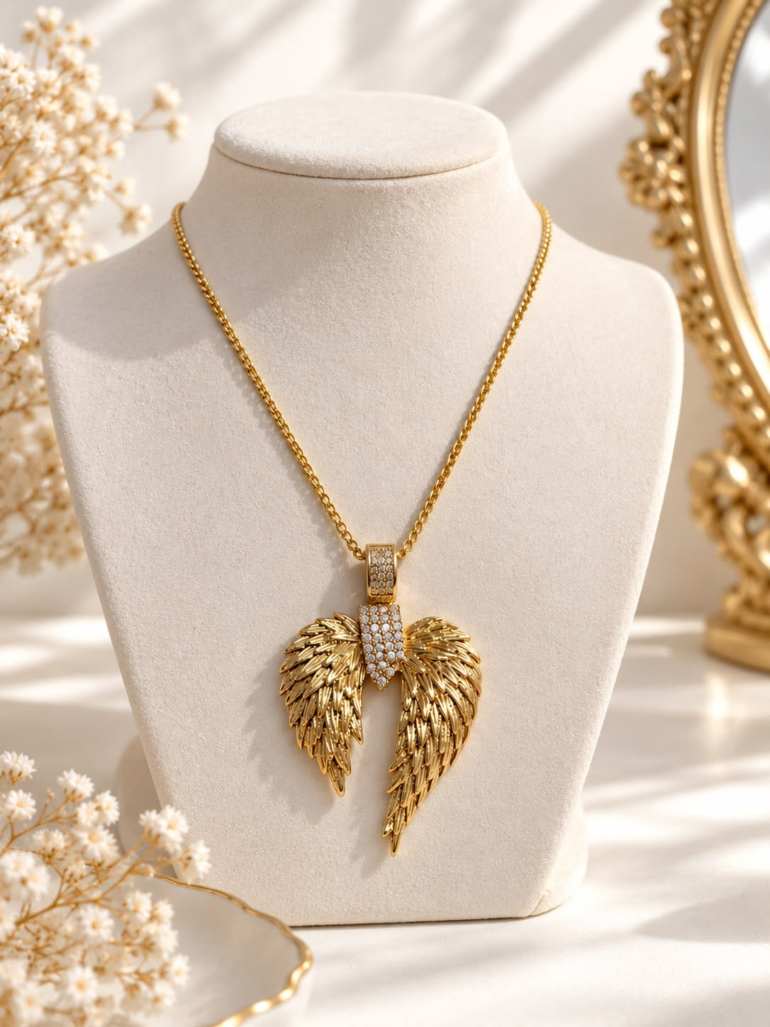 Angel Wings Pavé Necklace