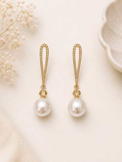 Radiant Pearl Drop Earrings