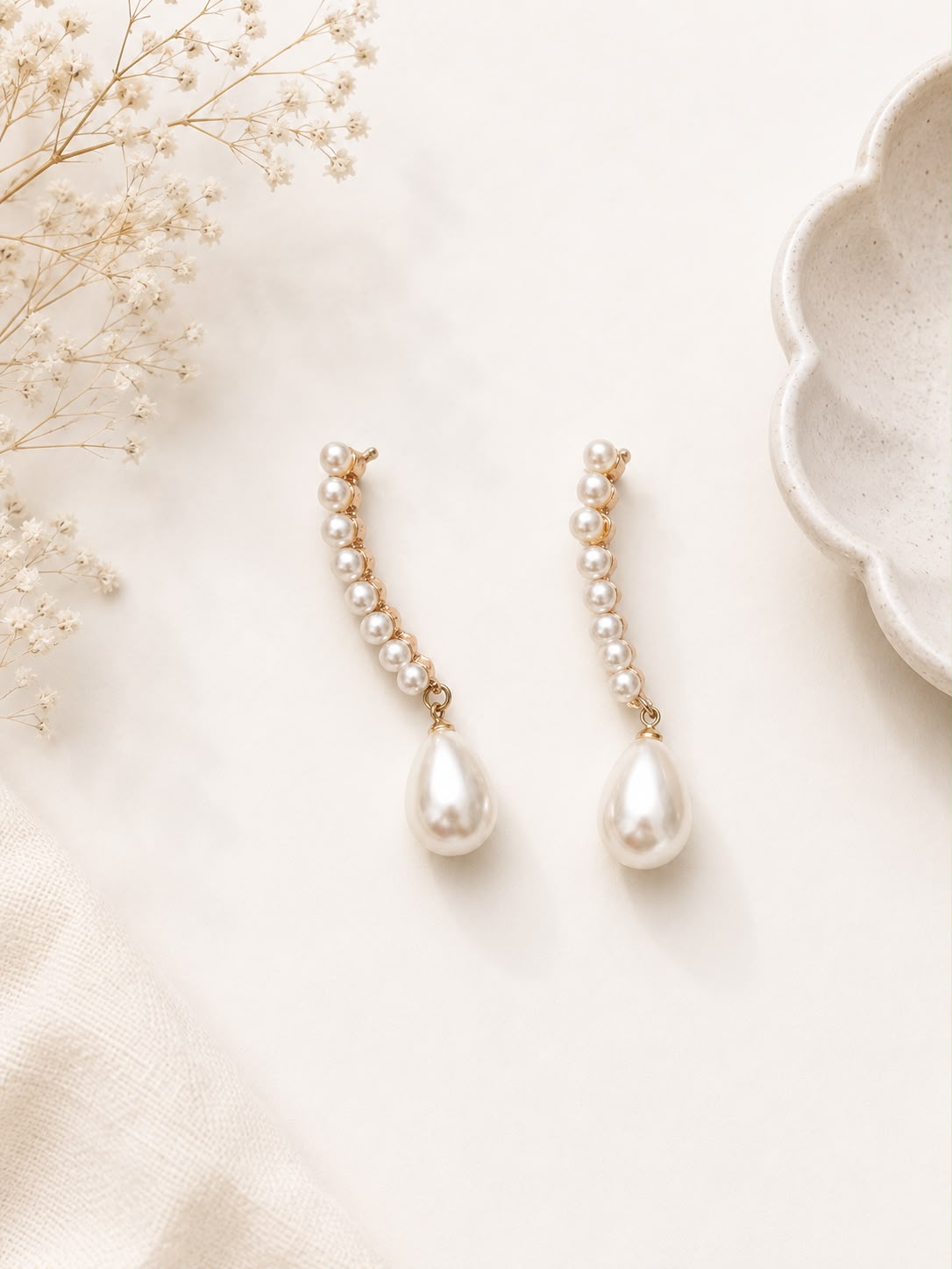 Pearl Cascade Teardrop Earrings