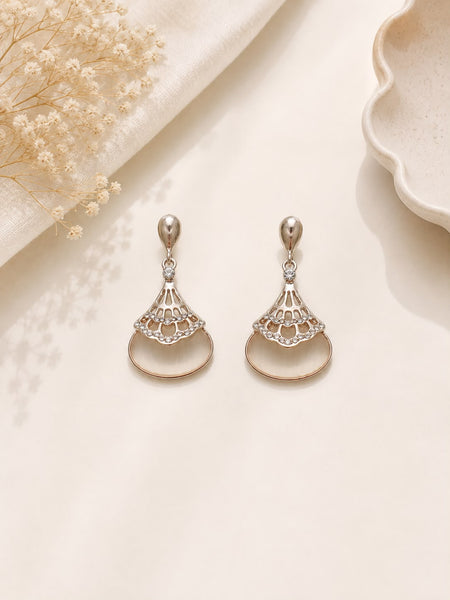 Ivory Art Deco Fan Earrings