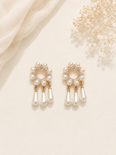 Pearl Wreath Fringe Earrings