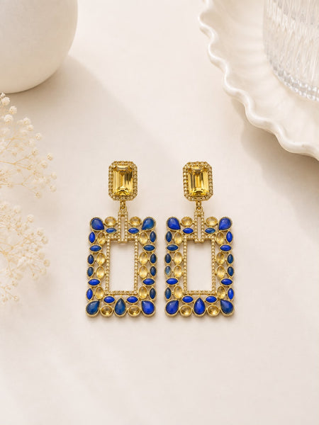 Sapphire Citrine Statement Earrings
