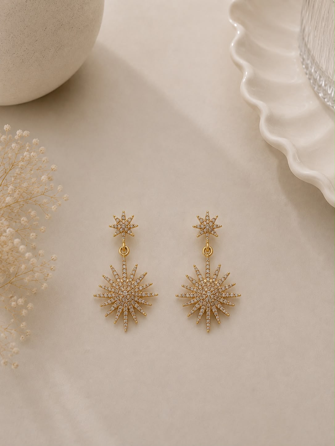 Gold-Tone Sunburst Earrings