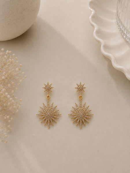 Gold-Tone Sunburst Earrings
