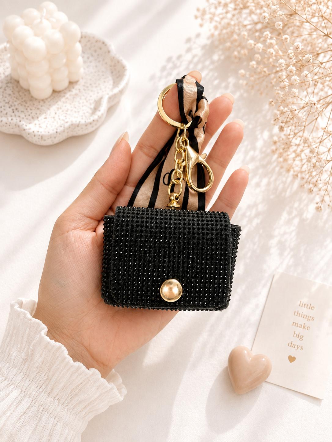 Rhinestone Mini Bag Charm - lifestyle
