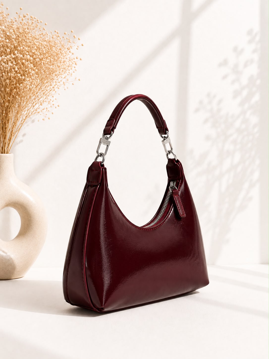 Glossy Hobo Bag