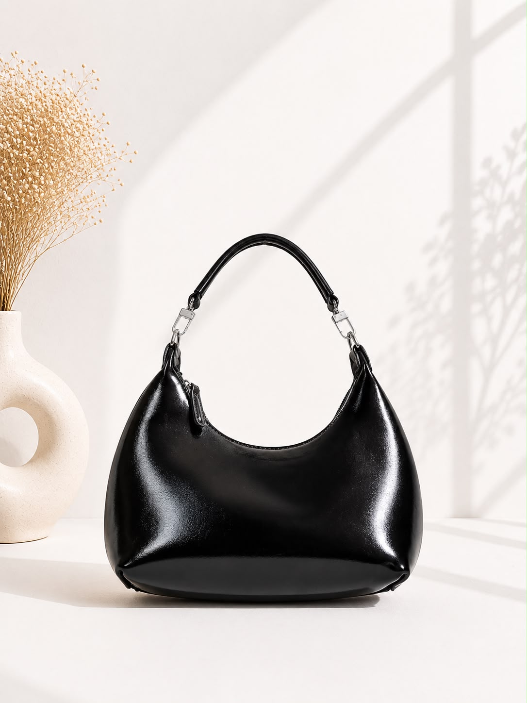 Glossy Hobo Bag