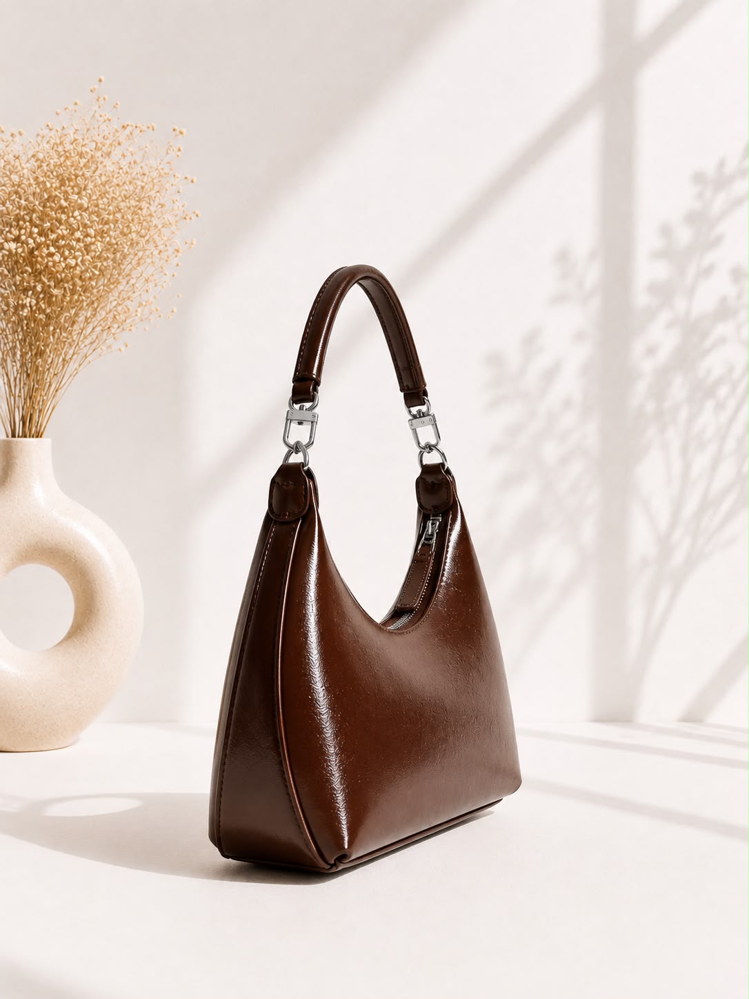 Glossy Hobo Bag