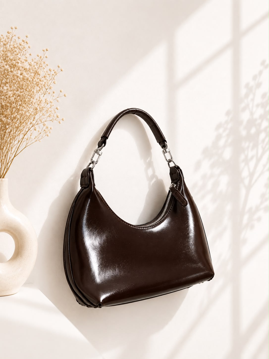 Glossy Hobo Bag